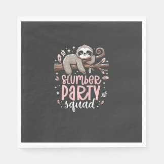 Faultier-Schlafparty-Trupp Kinder Mädchen Übernach Serviette