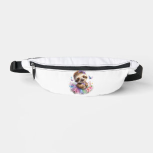 Faultier Shirt Safari Regenbogen Sommer Bauchtasche