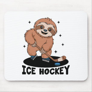 Faultier spielt Eishockeyspieler Sport Athlet Spie Mousepad
