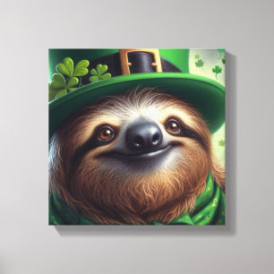 Faultier St. Patricks Tag Leinwanddruck
