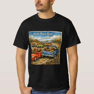 Faultier-Straßen-Wut – Rockwell-inspirierte Wasser T-Shirt