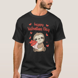 Faultier Süße Tiere Mit Herzen glückliches Valenti T-Shirt
