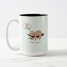 Faultier-Tasse 'Lazy Sloth Mug' – Lustiges Geschen Zweifarbige Tasse