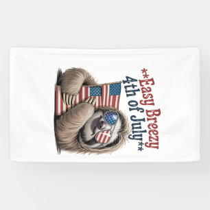Faultier umarmende Flagge 4. Juli Banner