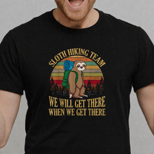 Faultier-Wanderteam Lustiges Vintage-Wandern T-Shirt