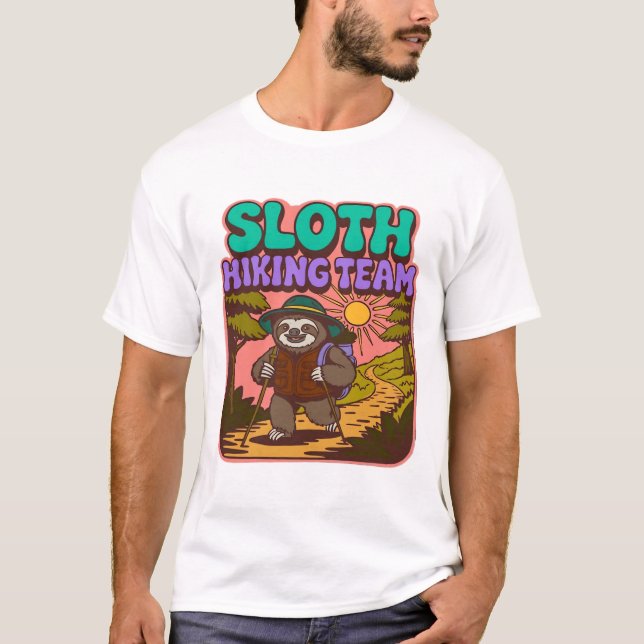 Faultier-Wanderteam-Übergroßes T-Shirt (Vorderseite)