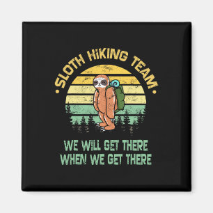 Faultier-Wanderteam-Wanderer-Camper-lustig-retro Magnet