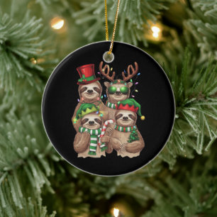Faultier Weihnachten Fröhliche Faultiermas Faultie Keramik Ornament