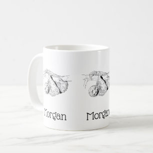 Faultier-Zeichnung Lithographie #1 Kaffeetasse