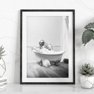 Faultiere in einer Badewanne Poster