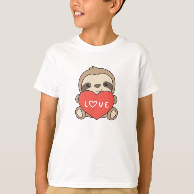 Faultiere Niedliche Tiere mit Herz-Lieblingstier T-Shirt (Vorderseite)