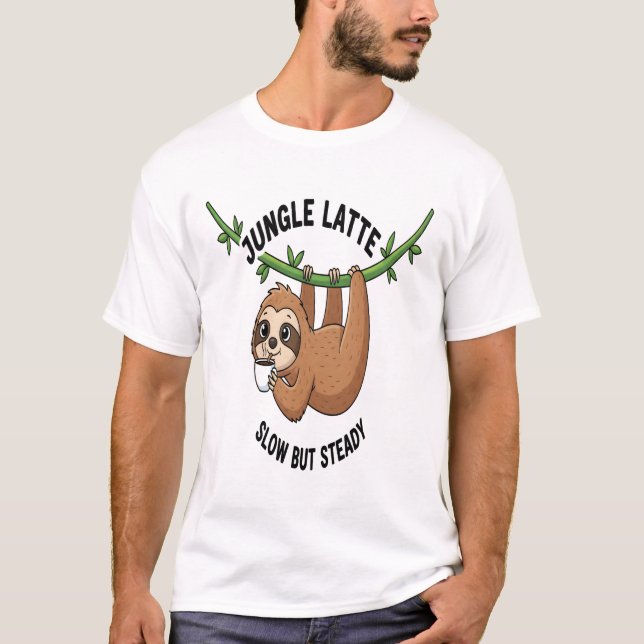 Faultiers Morgenkaffee T-Shirt (Vorderseite)