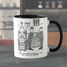 Faulty Electric Chair Cartoon - Funny Two-Tone Cof Tasse