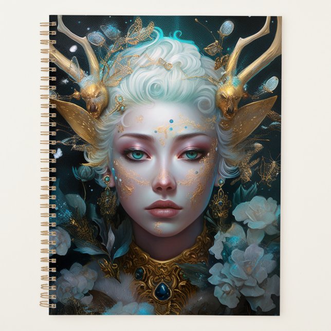 Faun Elf Woman Fantasy Art Planer (Vorderseite)