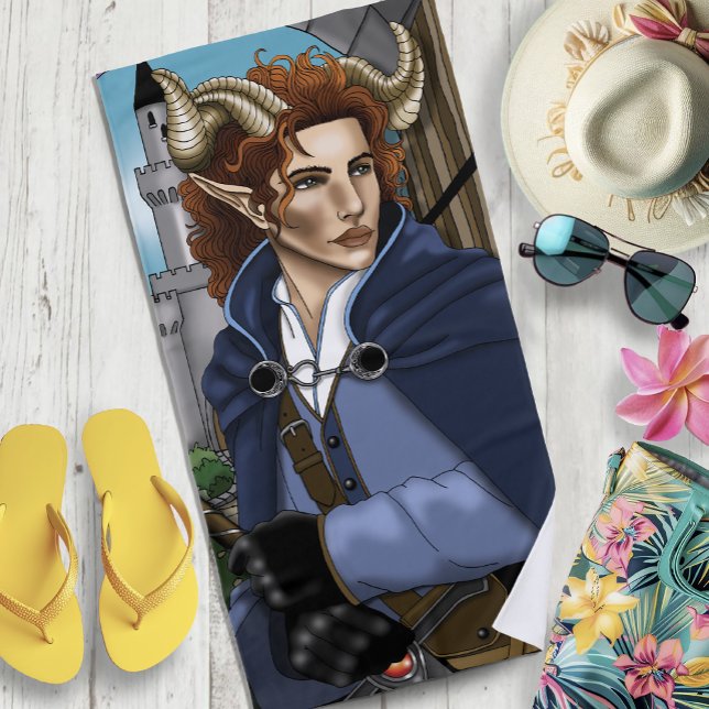 Faun gehörnter Fae Fantasy  Strandtuch (Von Creator hochgeladen)