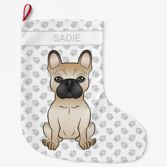 Fauna mit schwarzer Maske Französischer Bulldog Hu Großer Weihnachtsstrumpf (Vorderseite)