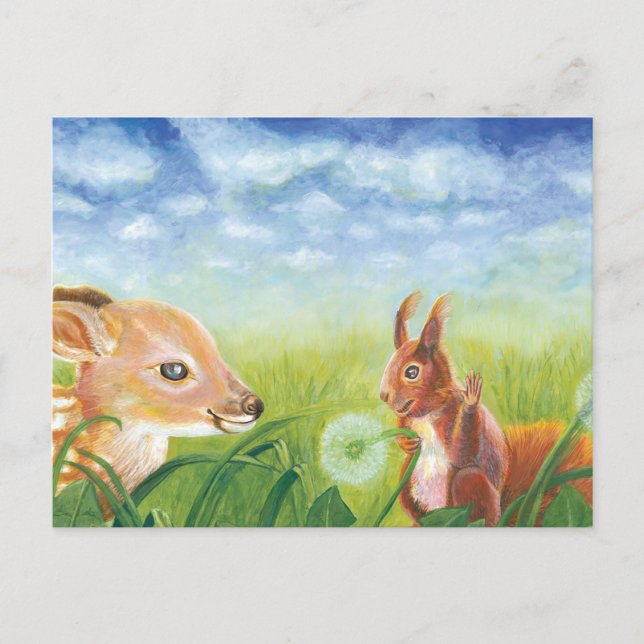 Fauna und Eichhörnchen Ankündigungspostkarte (Vorderseite)