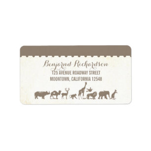 faune rustique zoo animal mariage étiquettes de ad