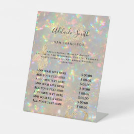 fausse iridescente liste de prix opale panneau de 