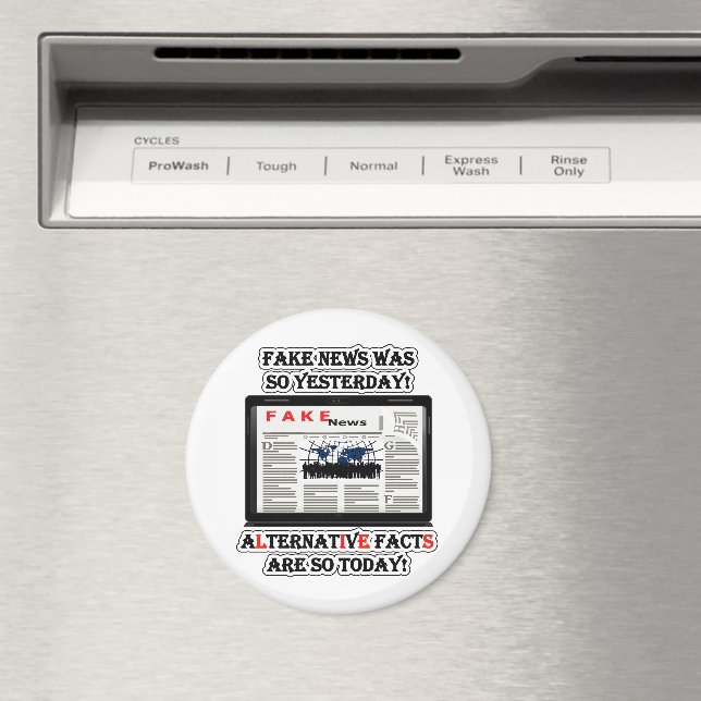 Fausses nouvelles et faits alternatifs Magnet rond (In Situ (Lave-vaisselle))