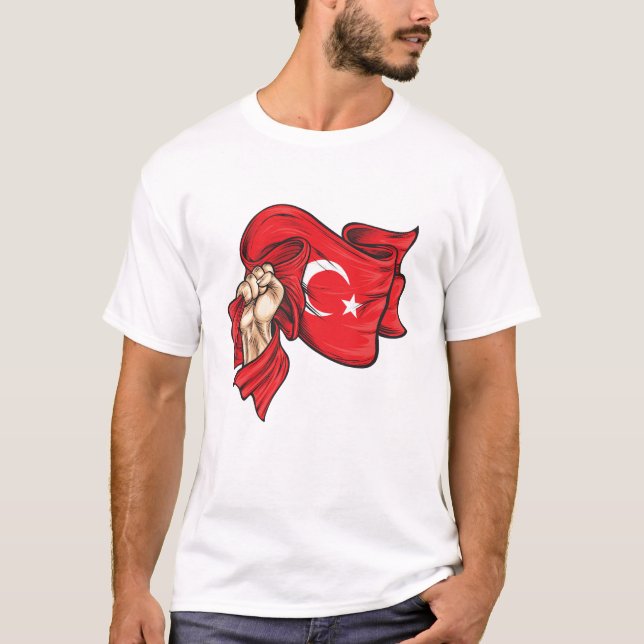 Faust, der die Landesflagge des türkischen T - Shi T-Shirt (Vorderseite)