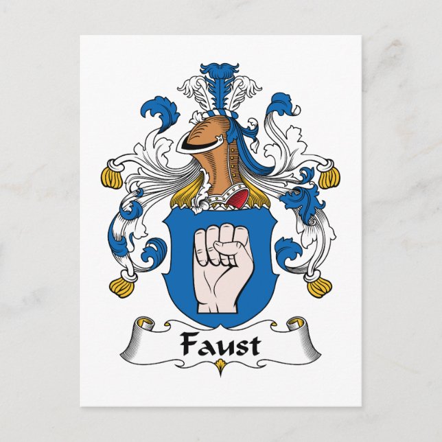 Faust Familienwappen Postkarte (Vorderseite)