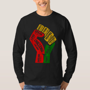 Faust Hand Inspirierend schwarze Führer Power Blac T-Shirt