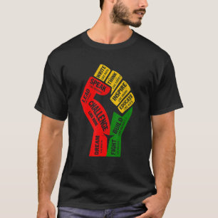 Faust Hand Inspirierend schwarze Führer Power Blac T-Shirt