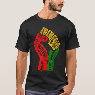 Faust Hand Inspirierend schwarze Führer Power Blac T-Shirt