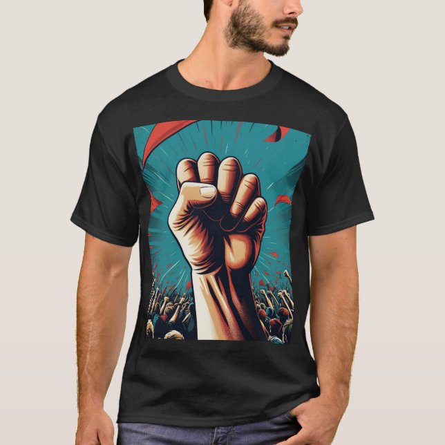 Faust im Protest ausgelöst T-Shirt (Vorderseite)