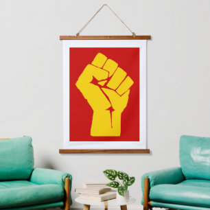 Faust, Rebell, Aufruhr, Widerstand, Kommunistische Wandteppich Mit Holzrahmen