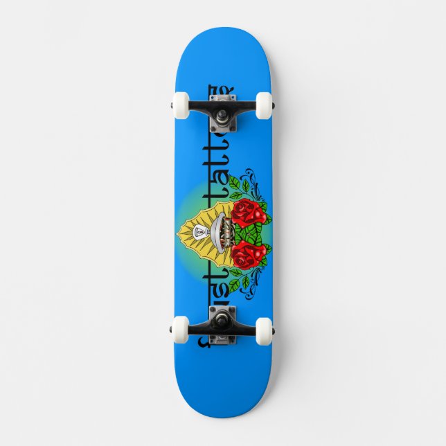 FAUST TÄTOWIERT TRADITIONELLE ROSEhindisches Skateboard (Vorderseite)