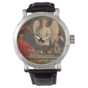 Faust und Mephistophelen Schach spielen Armbanduhr