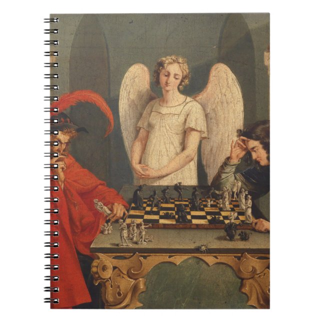 Faust und Mephistophelen Schachspielen Notizblock (Vorderseite)