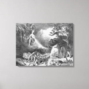 Faust und Mephistopheles an den Hexen Leinwanddruck