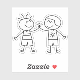 Faustschlag hoch fünf friedliche Liebe Aufkleber