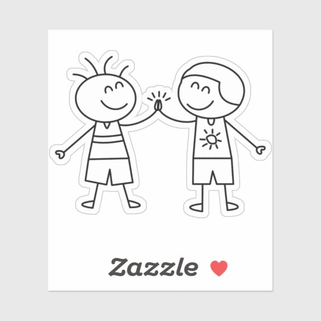 Faustschlag hoch fünf friedliche Liebe Aufkleber (Blatt)