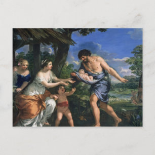 Faustulus betraut Romulus und Remus Postkarte