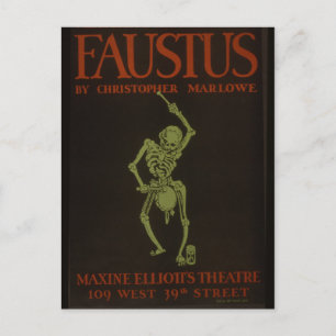 Faustus Poster Vintage Retro Skelett Postkarte