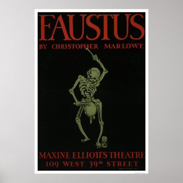 Faustus von Marlowe 1936 WPA Poster (Vorne)