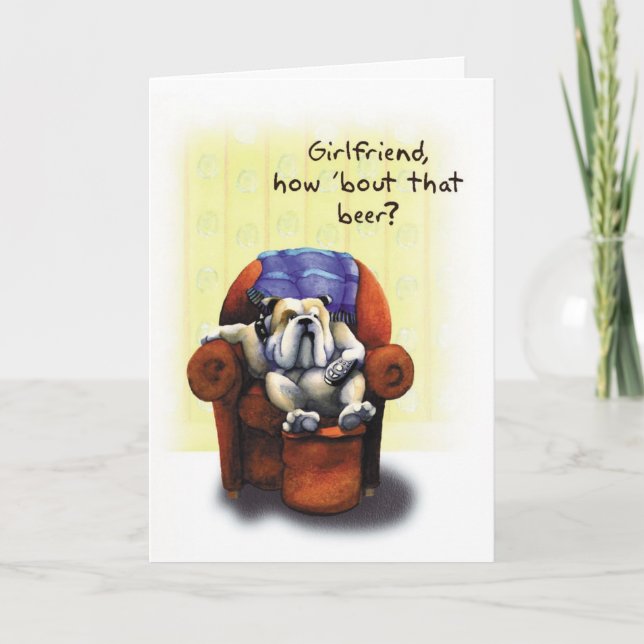 Fauteuil Bulldog - Drôle carte d'anniversaire (Devant)