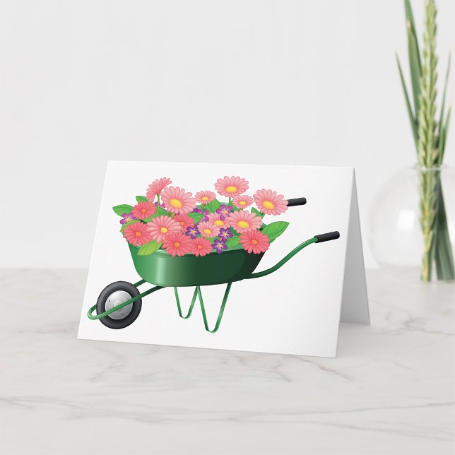 Fauteuil Roulant Plein De Fleurs Cartes De Voeux (Créateur téléchargé)
