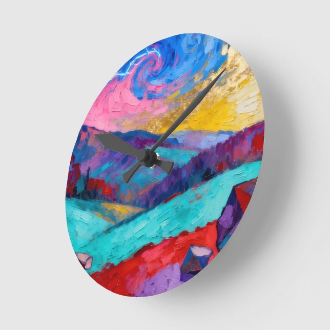 Fauvism Runde Wanduhr (Winkel)