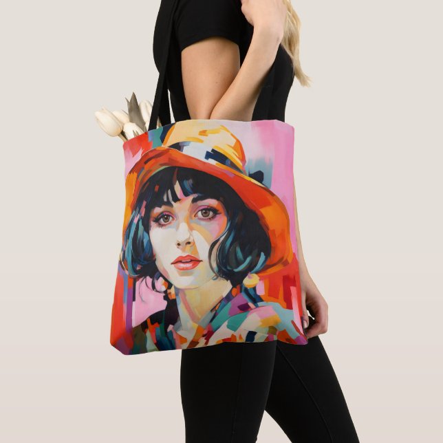 Fauvismus-Frau in Hat Tasche (Von Nahem)