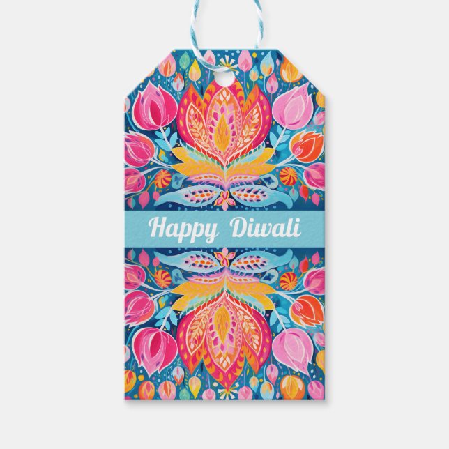 Fauvist Diwali Grüße Geschenkanhänger (Vorderseite)