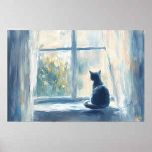 Fauvistischer Katze in einem sonnendurchfluteten F Poster
