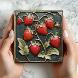 Faux 3D Strawberry Vintage Ceramic Tile Print Fliese