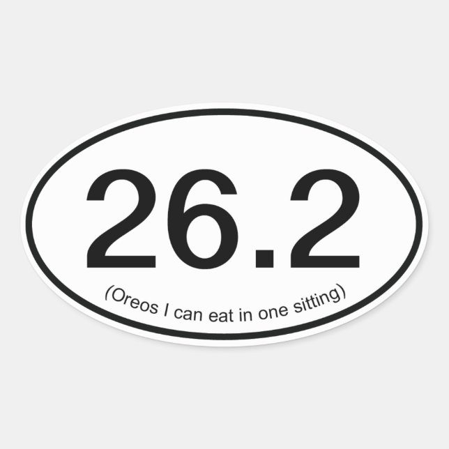 Faux amusant Sticker Marathon 26.2 (Devant)