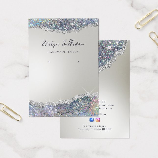 Faux argent parties scintillant feuille bijouterie (Bureau)