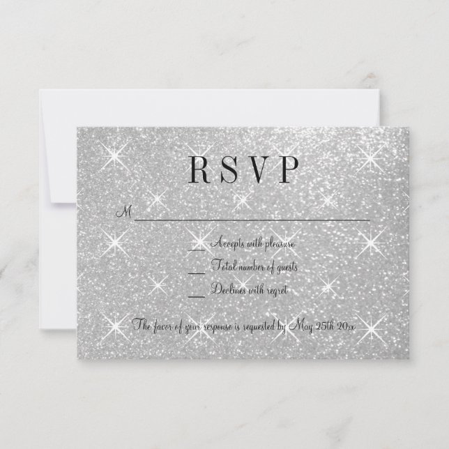 Faux argent parties scintillant RSVP mariage carte (Devant)